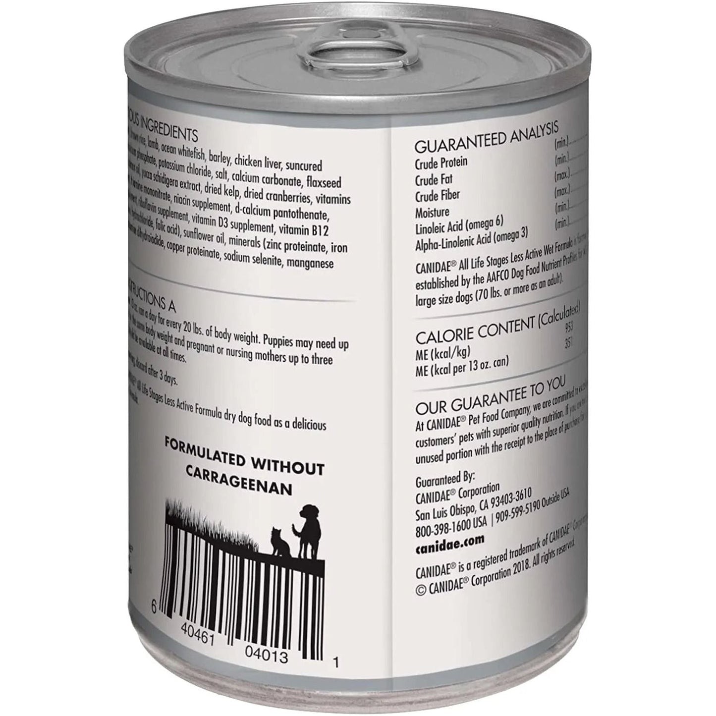 Canidae Canned Dog Food All Life Less Active Formula 13 oz.