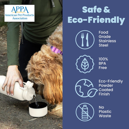 Dog + Human Water Bottle with Detachable Dog Bowl