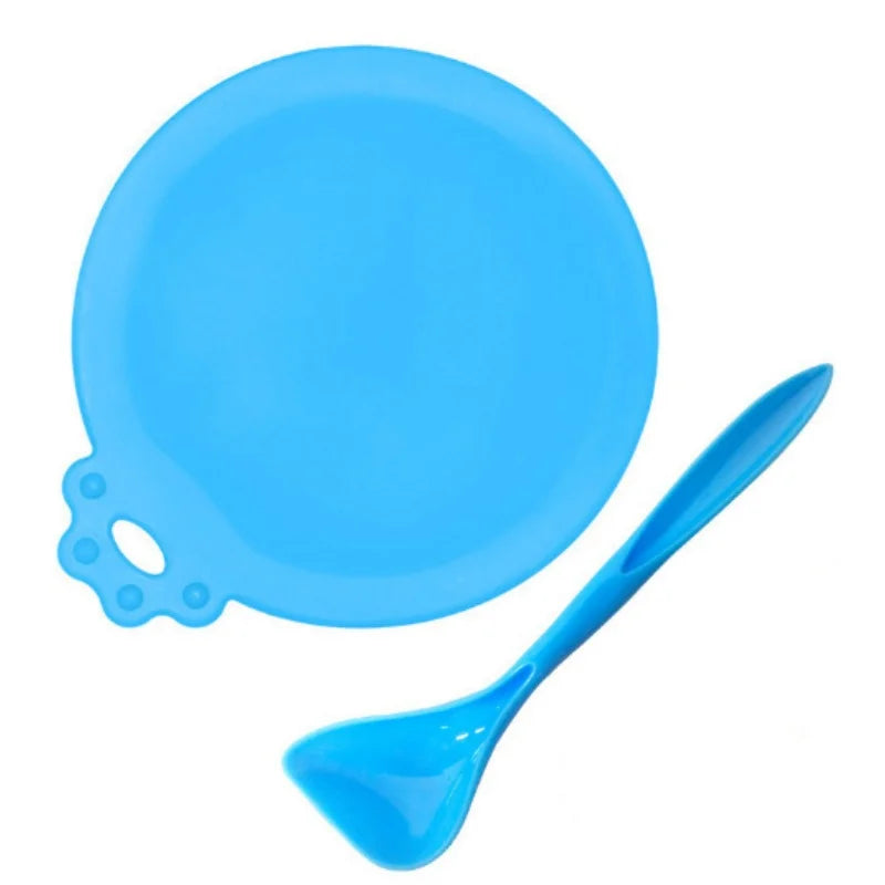 2PCS Reusable Silicone Pet Food Can Cover with Spoon | Airtight Can Lid for Dog and Cat Food Storage